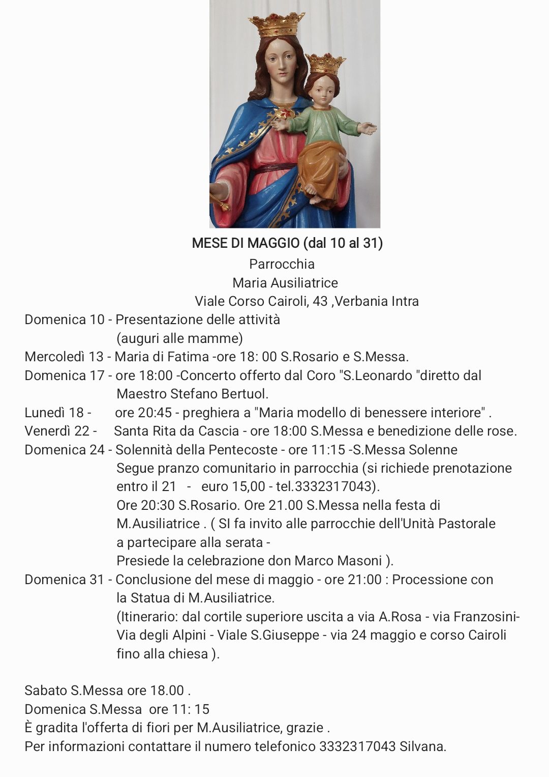 Mese mariano Maria Ausiliatrice 2026